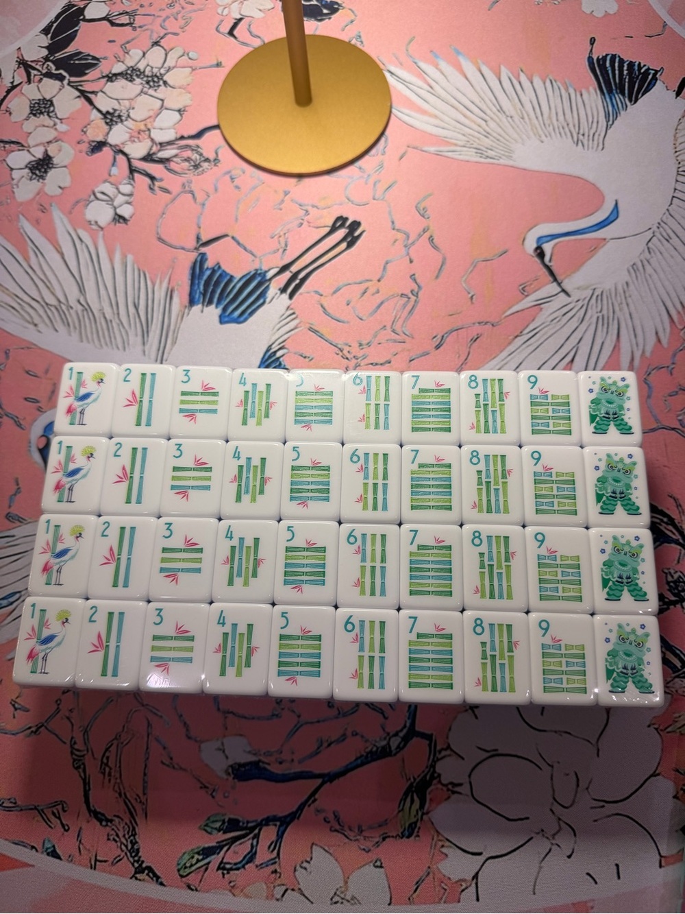 Turquoise, pink, and blue mahjong tiles - Picture 6 of 8
